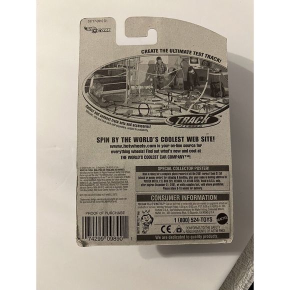 Hot Wheels #174 VW Baja Bug Silver Gray Sawblade Wheels 2001 New On Card - Picture 4 of 4